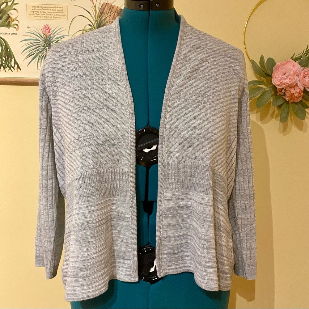 LAST CHANCE Apt. 9 Gray Cardigan Sweater with Shawl Collar